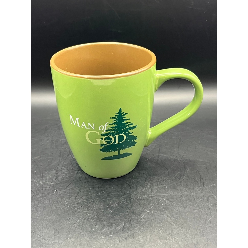 Man of God Coffee Mug Christian Verse Green Scripture Gift Colossians 2:7 12 oz